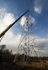 132KV OHTL Sitesi Galvanizli Açılı Çelik Elektrik Güç Kulesi