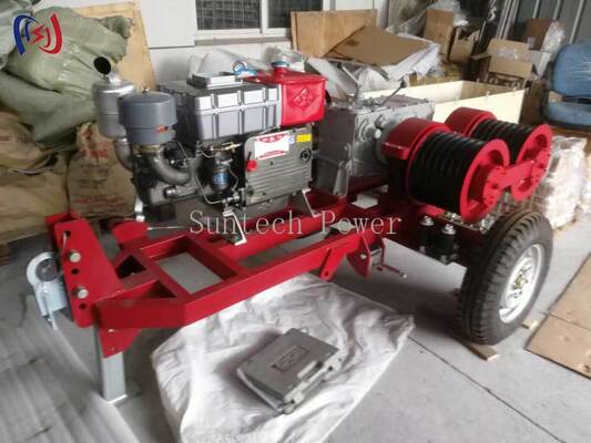 Kalite  Professional 6.3-9KW Double Drum Winch with 2000-3600RPM Speed for Simultaneous Cable Pulling and Tensioning in Power Line Work fabrika