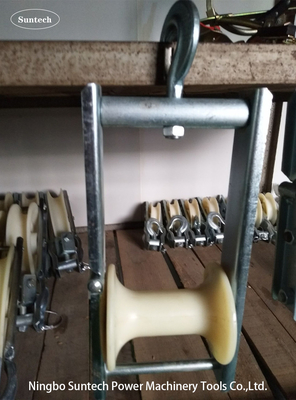 Nylon rulo hava kablosu kondüktörü ipleme blokları 5 KN Galvanizli çerçeve