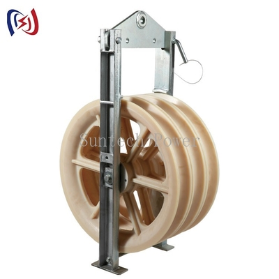 660x100mm Galvanizli Çelik Çerçeve Naylon Kasnaklar Çekme İletken Kasnak Bloğu