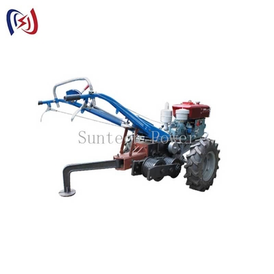 15 HP Walking Tractor Winch 1040mm Elektrik hattı inşaatı için tekerlek tabanı