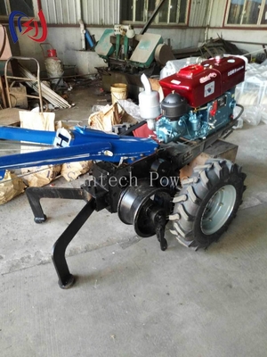 15 HP Walking Tractor Winch 1040mm Elektrik hattı inşaatı için tekerlek tabanı
