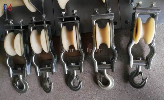 Oturma ve asma tipi 5-20KN nominal yükü ve hafif 2,1-3,4KG'lık hava hattı kurulum için çift kullanımlı ipleme bloğu