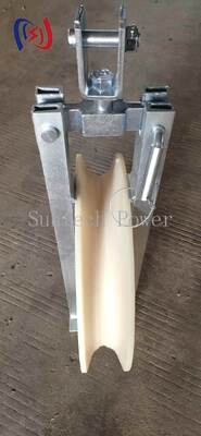 Güvenli 660x110mm Kasnak Boyutu ve 20-50KN Nominal Yük Fiber Optik Topraklama Kablosu Kurulumu için Metalik Olmayan Astarlı Profesyonel OPGW Kablo Çekme Bloğu