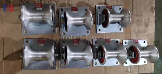 Profesyonel 5KN Yük Kapasiteli Kablo Yer Makarası, 150-160mm Yeraltı Kablo Montajı İçin Döküm Alüminyum Taşıyıcılı