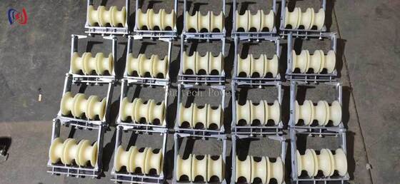 Üç Fazlı İletkenler İçin Üç Kısımlı Düğüm Blokları 5KN Naylon İletişim Pulley