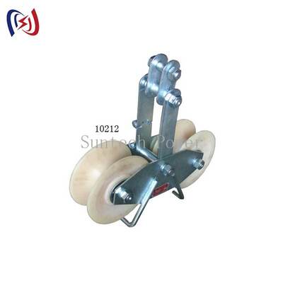 Alüminyum kabuklu paketli iletkenler için 25KN Tandem Sheave Stringing Block
