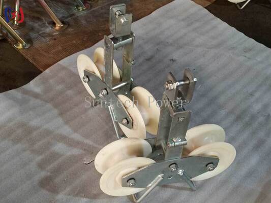 25KN Tandem Sheave Stringing Block for Large Section ACSR Conductors LGJ300-500 ile Tandem Sheave Tasarımı
