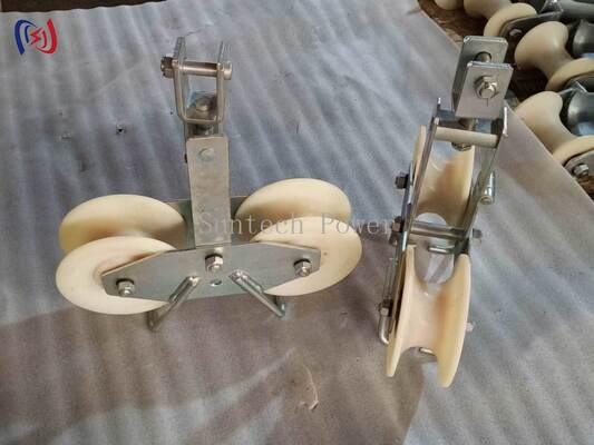 25KN Tandem Sheave Stringing Block for Large Section ACSR Conductors LGJ300-500 ile Tandem Sheave Tasarımı