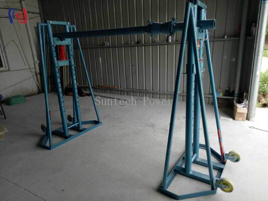 Galvanizli Kablo Bobin Standı 50-300KN Yük 2400-5000mm Kondüktör Davul Standı
