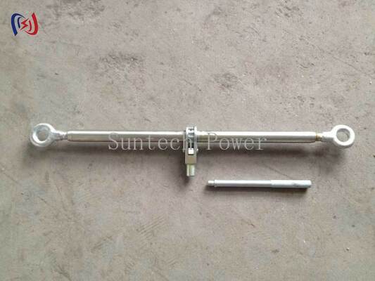 5-100KN nominal yükü, sıcak daldırılmış galvanize bitirme ve güç hattı germe için ayarlanabilir mesafe 250-600mm ile Çift Kanca Çelik Turnbuckle