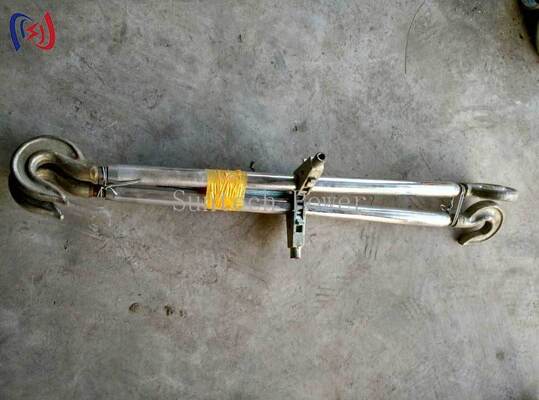 5-100KN nominal yükü, sıcak daldırılmış galvanize bitirme ve güç hattı germe için ayarlanabilir mesafe 250-600mm ile Çift Kanca Çelik Turnbuckle