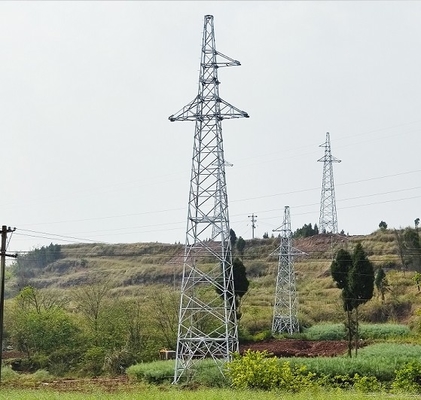 Borulu Sıcak Daldırma Galvanizli 330kv Melek Çelik Kafes Kule