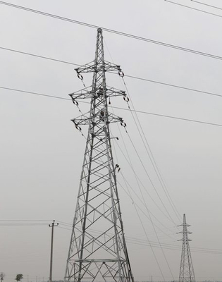 10 - 1000KV HDG Açılı Çelik Çift Devre Kafes İletim Kulesi