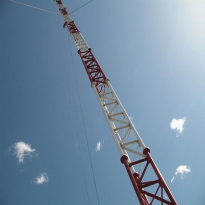 Telekomünikasyon için 15 - 80m Yükseklik Galvanizli 3 Ayaklı Boru Çelik Kule