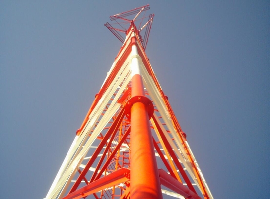 Galvanizli Telekomünikasyon 3 Ayaklı Çelik Boru Kule 15m - 50m
