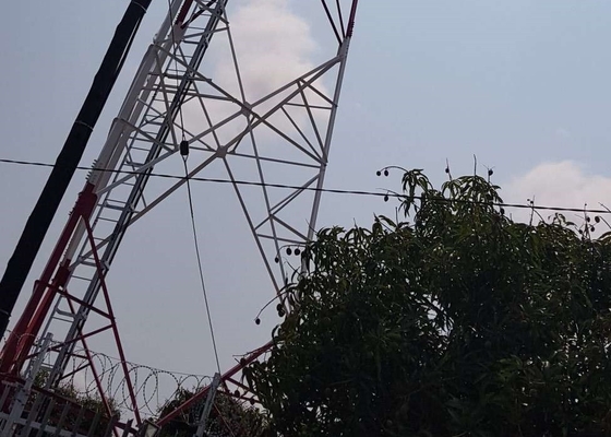 Gsm Telekomünikasyon Kafes Kule Çelik Q235B Elektrik Kendinden Destekli