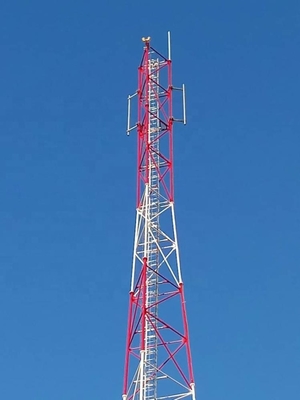 Sıcak Daldırma Galvanizli ve Braketli Boru Çelik Telekom Kulesi